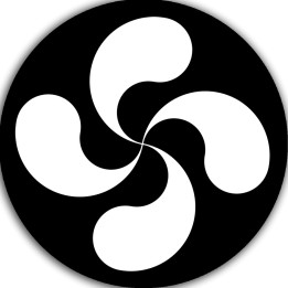 Croix Basque Blanche fond noir