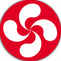 Croix Basque Blanche fond rouge