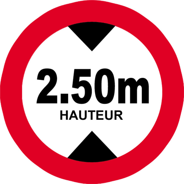 hauteur de vehicule maximum 2.5m
