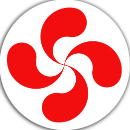 Croix Basque rouge fond blanc