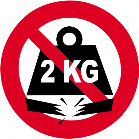Sticker autocollant charge maximum 2 KG Sticker autocollant charge maximum 2 KG