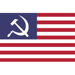 sticker drapeau US faucille