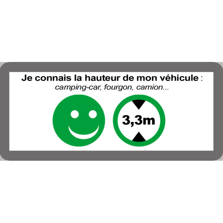 Sticker / autocollant : hauteur de passage de véhicule 2,5m oui - 9x4cm