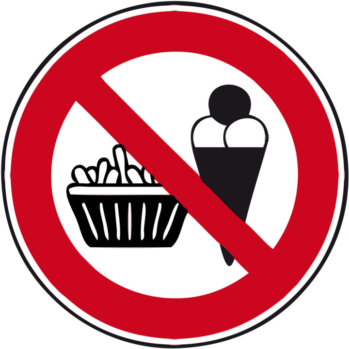 pictogramme interdit de manger