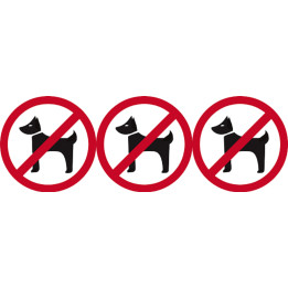 Sticker / autocollant : pictogramme Animaux interdits - 3x10cm