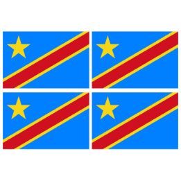 Stickers / autocollants drapeau République démocratique du Congo 2