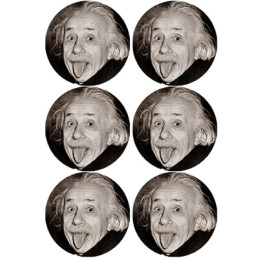 Albert Einstein - 6 stickers de 9 cm