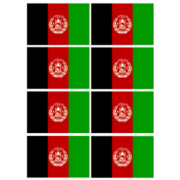 Sticker / autocollant : Drapeau Afghanistan ( 4 stickers - 9.5 x 6.3 cm )