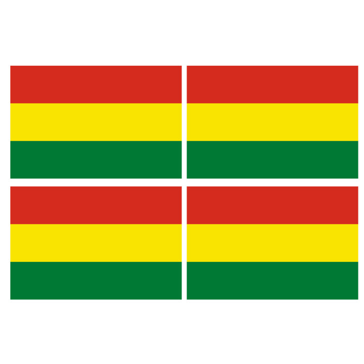 Drapeau Bolivie - 4 stickers - 9.5 x 6.3 cm - Sticker/autocollant