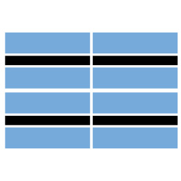 Drapeau Botswana - 4 stickers - 9.5 x 6.3 cm - Sticker/autocollant