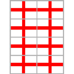 Drapeau Angleterre - 8 stickers - 9.5 x 6.3 cm - Sticker/autocollant