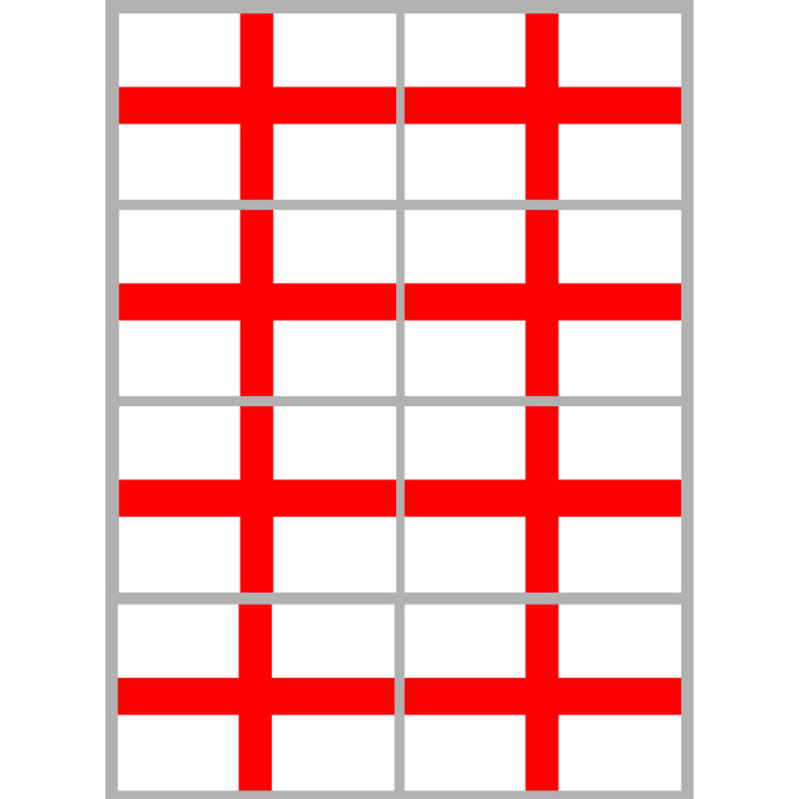 Drapeau Angleterre - 8 stickers - 9.5 x 6.3 cm - Sticker/autocollant