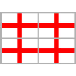 Drapeau Angleterre - 4 stickers - 9.5 x 6.3 cm - Sticker/autocollant