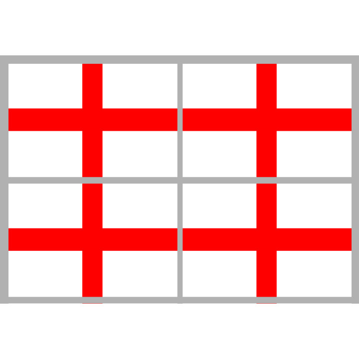 Drapeau Angleterre - 4 stickers - 9.5 x 6.3 cm - Sticker/autocollant