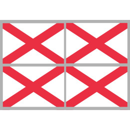 Drapeau Irlande du Nord - 4 stickers - 9.5 x 6.3 cm - Sticker/autocoll