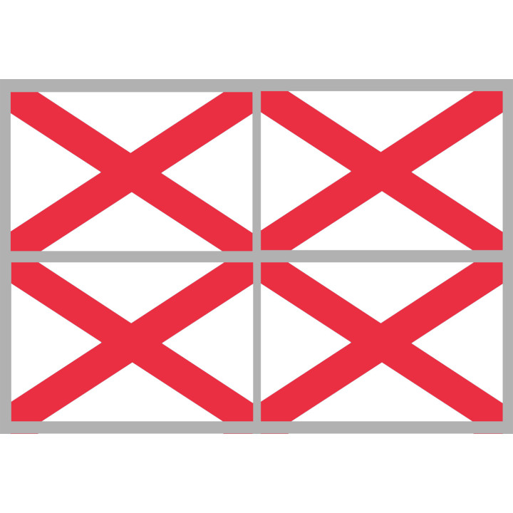 Drapeau Irlande du Nord - 4 stickers - 9.5 x 6.3 cm - Sticker/autocoll