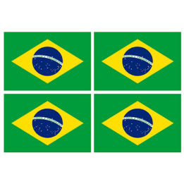 Sticker: Drapeau Brésilien (4 fois 9.5x6.3cm)