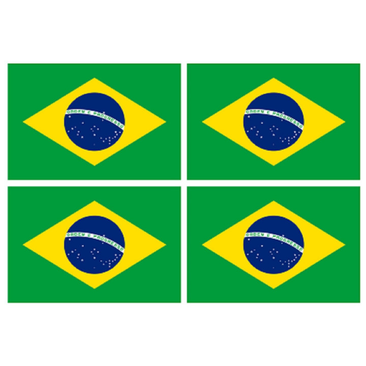 Sticker: Drapeau Brésilien (4 fois 9.5x6.3cm)