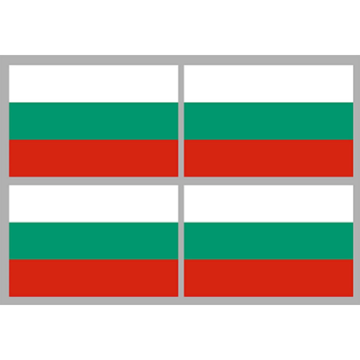 Sticker: Drapeau Bulgarie (4 fois 9.5x6.3cm)