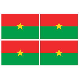 Sticker: Drapeau Burkina Faso (4 fois 9.5x6.3cm)