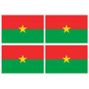 Sticker: Drapeau Burkina Faso (4 fois 9.5x6.3cm)