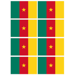 Drapeau Cameroun (8 fois 9.5x6.3cm) - Sticker/autocollant