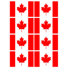 Sticker: Drapeau Canada (8 fois 9.5x6.3cm)
