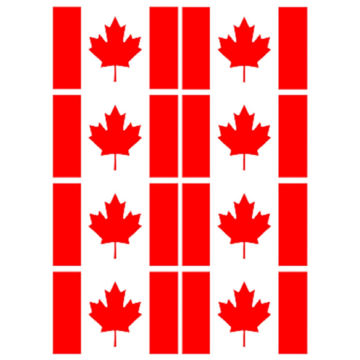 Sticker: Drapeau Canada (8 fois 9.5x6.3cm)