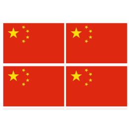 Drapeau Chine (4 fois 9.5x6.3cm) - Sticker/autocollant