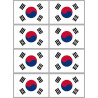 Drapeau Corée du Sud - (8 fois 9.5x6.3cm) - Sticker/autocollant