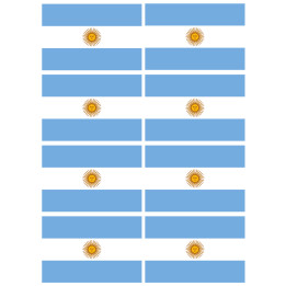 Drapeau Argentine - 8 stickers - 9.5 x 6.3 cm - Sticker/autocollant