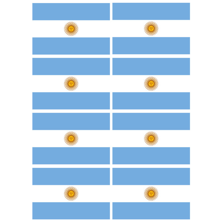 Drapeau Argentine - 8 stickers - 9.5 x 6.3 cm - Sticker/autocollant