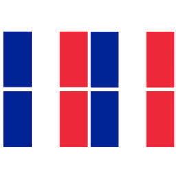 Drapeau France (4 fois 9.5x6.3 cm) - Sticker/autocollant