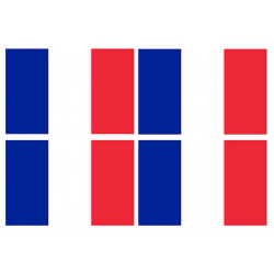 Drapeau France (4 fois 9.5x6.3 cm) - Sticker/autocollant