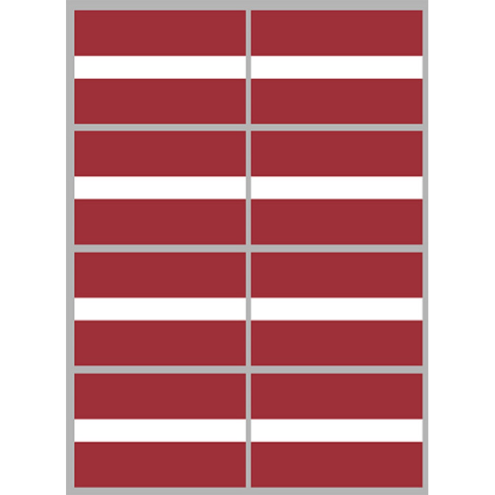 Drapeau Lettonie (8 fois 9,5x6.3cm) - Sticker/autocollant