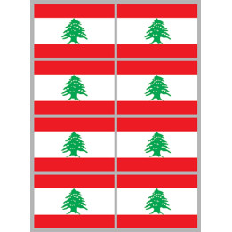 Drapeau Liban (8 fois 9,5x6,3cm) - Sticker/autocollant