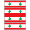 Drapeau Liban (8 fois 9,5x6,3cm) - Sticker/autocollant