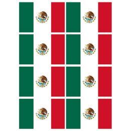 Drapeau Mexique (8 fois 9,5x6.3cm) - Sticker/autocollant