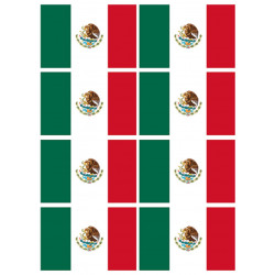 Drapeau Mexique (8 fois 9,5x6.3cm) - Sticker/autocollant