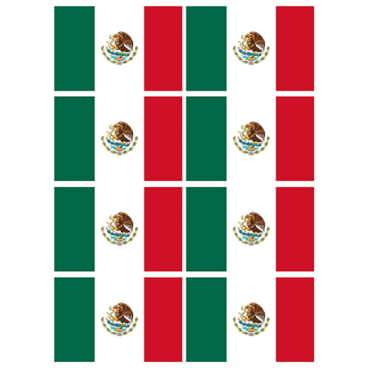 Drapeau Mexique (8 fois 9,5x6.3cm) - Sticker/autocollant