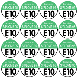 sans plomb 95 égal E10  (12fois 5x5cm) - Sticker/autocollant