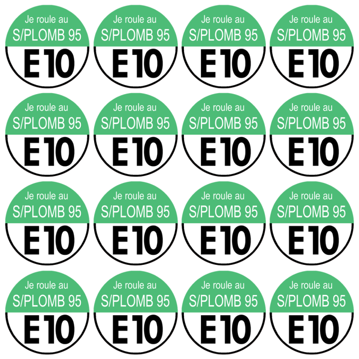 sans plomb 95 égal E10  (12fois 5x5cm) - Sticker/autocollant