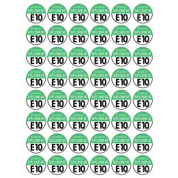 sans plomb 95 égal E10 (48fois 2.5x2.5cm) - Sticker/autocollant