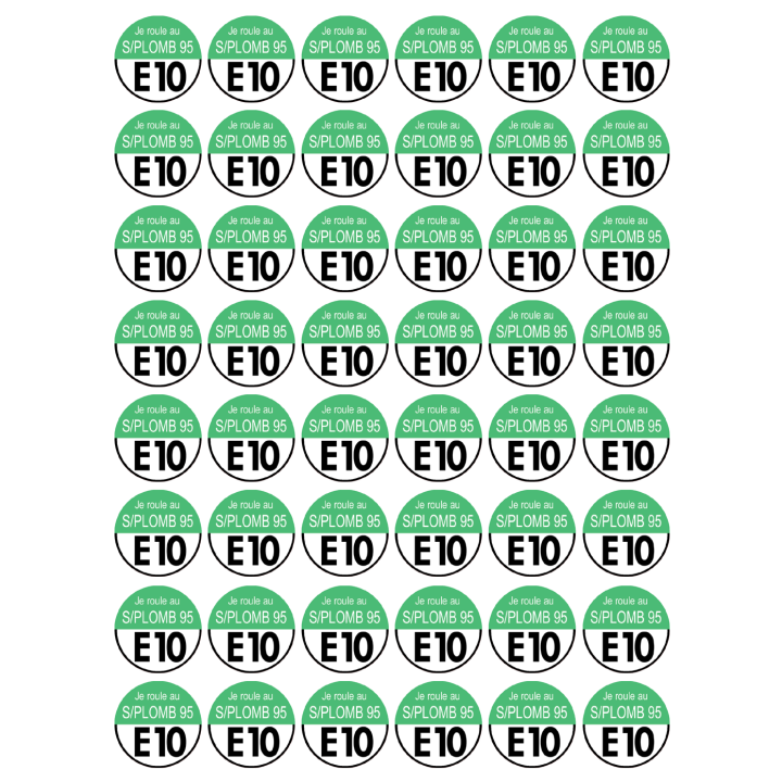 sans plomb 95 égal E10 (48fois 2.5x2.5cm) - Sticker/autocollant