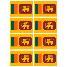 Drapeau Sri Lanka (8 stickers - 9.5 x 6.3 cm) - Sticker/autocollant
