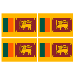 Drapeau Sri Lanka (4 stickers - 9.5 x 6.3 cm) - Sticker/autocollant