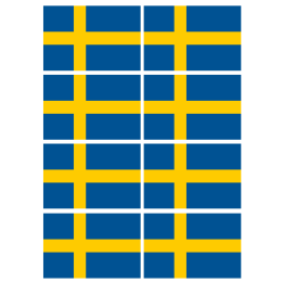 Drapeau Suède (8 stickers - 9.5 x 6.3 cm) - Sticker/autocollant