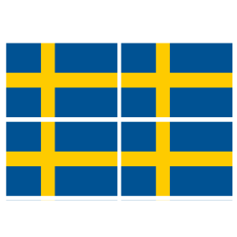 Drapeau Suède (4 stickers - 9.5 x 6.3 cm) - Sticker/autocollant