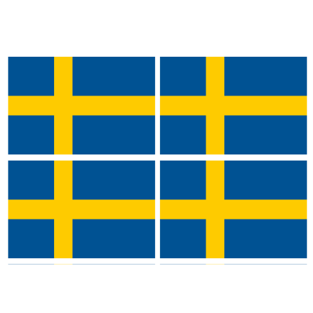 Drapeau Suède (4 stickers - 9.5 x 6.3 cm) - Sticker/autocollant