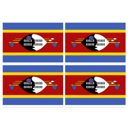Drapeau Swaziland (4 stickers - 9.5 x 6.3 cm) - Sticker/autocollant
